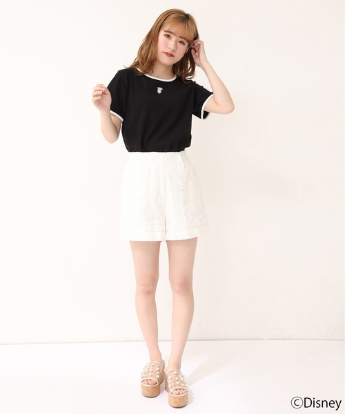 one after another NICE CLAUP（ワンアフターアナザーナイスクラップ）の「101匹わんちゃん/配色チビTシャツ（Tシャツ/カットソー・レディース・ホワイト系その他/ブラック/ブラック系その他/オフホワイト・FREE）」の9枚目の写真