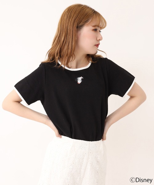 one after another NICE CLAUP（ワンアフターアナザーナイスクラップ）の「101匹わんちゃん/配色チビTシャツ（Tシャツ/カットソー・レディース・ホワイト系その他/ブラック/ブラック系その他/オフホワイト・FREE）」の5枚目の写真