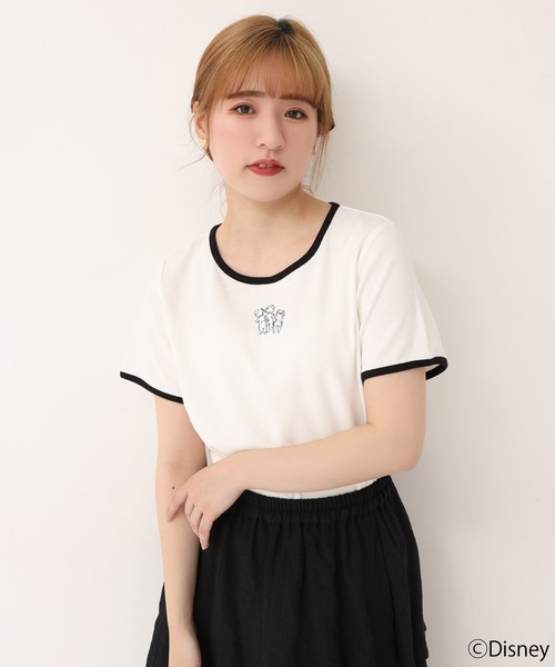 one after another NICE CLAUP（ワンアフターアナザーナイスクラップ）の「101匹わんちゃん/配色チビTシャツ（Tシャツ/カットソー・レディース・ホワイト系その他/ブラック/ブラック系その他/オフホワイト・FREE）」の15枚目の写真