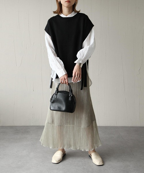 Chillfar（チルファー）の「シアープリーツスカート（スカート・レディース・シルバー/アイボリー・FREE）」の9枚目の写真