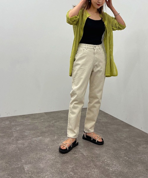 apres jour mignon（アプレジュールミニョン）の「テーパードデニム【ZOZOTOWN限定アイテム】（デニムパンツ・レディース・ブラック/オフホワイト/ライトブルー/ベージュ/グレー系その他・X-LARGE/MEDIUM/SMALL/LARGE）」の10枚目の写真