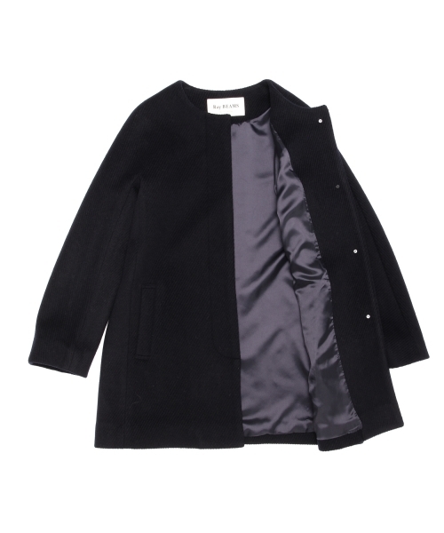 Ray BEAMS(レイビームス)の「Ray BEAMS / ビーバー カルゼ ノーカラーコート(その他アウター・レディース・カーキ/ネイビー・1/0)」の11枚目の写真