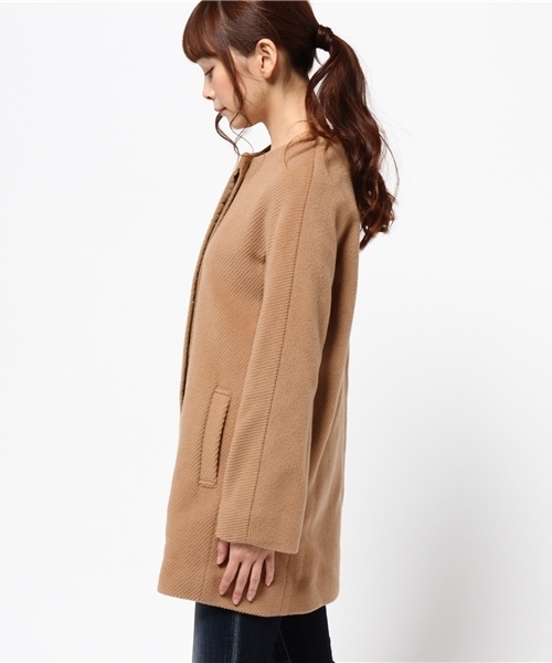 Ray BEAMS(レイビームス)の「Ray BEAMS / ビーバー カルゼ ノーカラーコート(その他アウター・レディース・カーキ/ネイビー・1/0)」の13枚目の写真