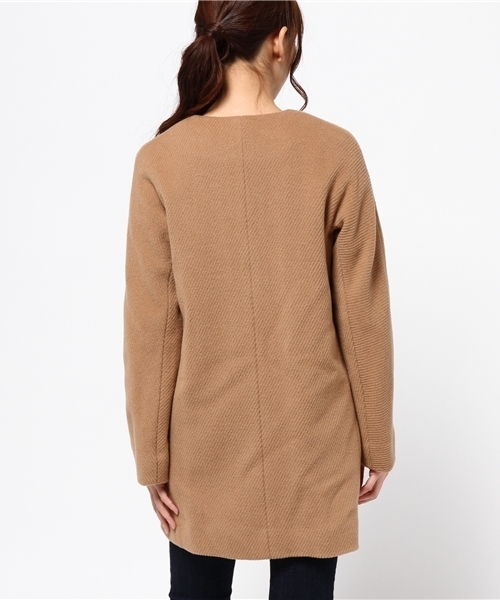 Ray BEAMS(レイビームス)の「Ray BEAMS / ビーバー カルゼ ノーカラーコート(その他アウター・レディース・カーキ/ネイビー・1/0)」の14枚目の写真