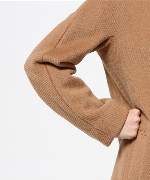 Ray BEAMS(レイビームス)の「Ray BEAMS / ビーバー カルゼ ノーカラーコート(その他アウター・レディース・カーキ/ネイビー・1/0)」の5枚目の写真