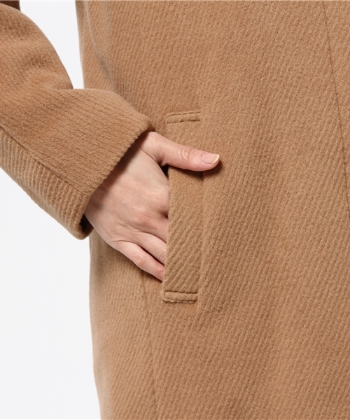 Ray BEAMS(レイビームス)の「Ray BEAMS / ビーバー カルゼ ノーカラーコート(その他アウター・レディース・カーキ/ネイビー・1/0)」の6枚目の写真