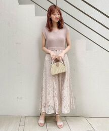 MAJESTIC LEGON | ニットドッキングレースワンピ(ワンピース)