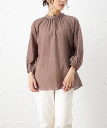 NAVY | 綿シフォンプチハイネックブラウス(シャツ/ブラウス)