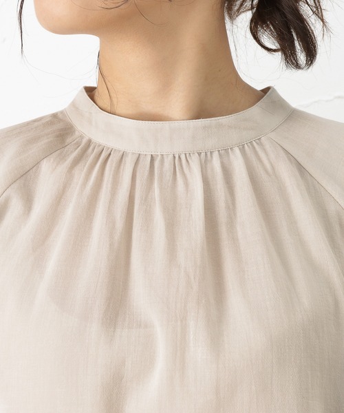 NAVY（ネイビー）の「綿シフォンプチハイネックブラウス（シャツ/ブラウス・レディース・ピンク/ブラック/ライトグレー・フリー）」の13枚目の写真