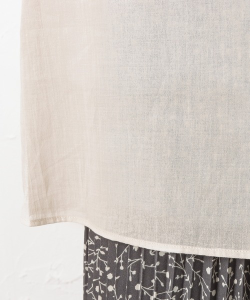 NAVY（ネイビー）の「綿シフォンプチハイネックブラウス（シャツ/ブラウス・レディース・ピンク/ブラック/ライトグレー・フリー）」の6枚目の写真