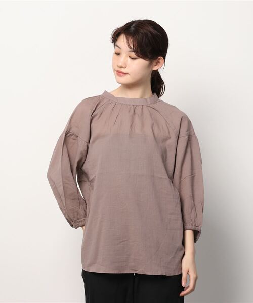 NAVY（ネイビー）の「綿シフォンプチハイネックブラウス（シャツ/ブラウス・レディース・ピンク/ブラック/ライトグレー・フリー）」の20枚目の写真