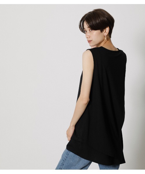 AZUL by moussy（アズールバイマウジー）の「ICE CLEAN LAYERED TANK/アイスクリーンレイヤードタンク（タンクトップ・レディース・ダークカーキ/ブラック/ダークオレンジ・SMALL/MEDIUM）」の5枚目の写真