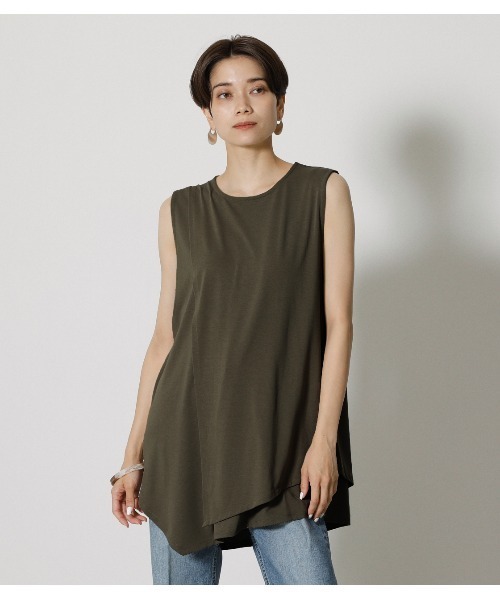 AZUL by moussy（アズールバイマウジー）の「ICE CLEAN LAYERED TANK/アイスクリーンレイヤードタンク（タンクトップ・レディース・ダークカーキ/ブラック/ダークオレンジ・SMALL/MEDIUM）」の16枚目の写真