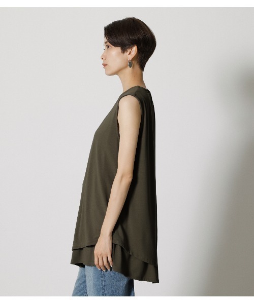 AZUL by moussy（アズールバイマウジー）の「ICE CLEAN LAYERED TANK/アイスクリーンレイヤードタンク（タンクトップ・レディース・ダークカーキ/ブラック/ダークオレンジ・SMALL/MEDIUM）」の17枚目の写真