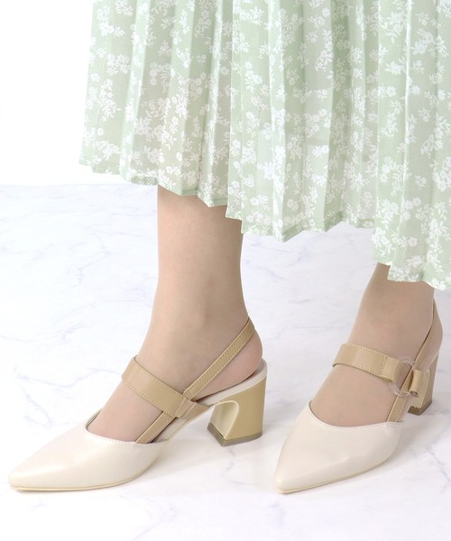 LibertyDoll(リバティードール)の「Liberty doll / ポインテッドトゥ クリアリングバックストラップ ミュールパンプス (1157)(サンダル・レディース・ブラック/アイボリー/ブルー系その他/ベージュ/ホワイト/シルバー・LL/S/M/L)」の16枚目の写真