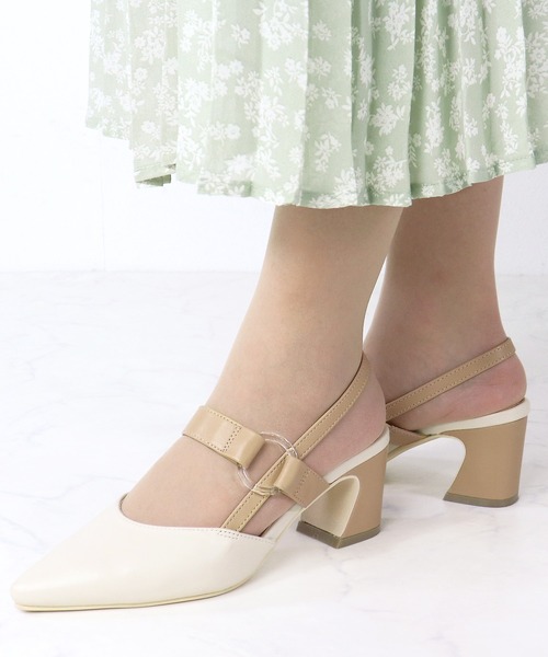LibertyDoll(リバティードール)の「Liberty doll / ポインテッドトゥ クリアリングバックストラップ ミュールパンプス (1157)(サンダル・レディース・ブラック/アイボリー/ブルー系その他/ベージュ/ホワイト/シルバー・LL/S/M/L)」の15枚目の写真