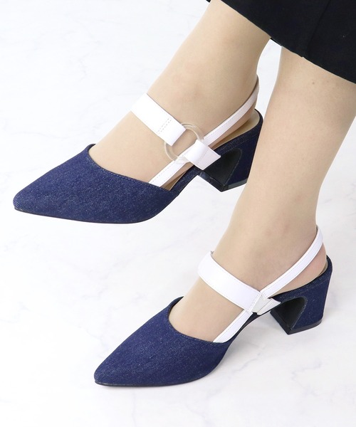 LibertyDoll(リバティードール)の「Liberty doll / ポインテッドトゥ クリアリングバックストラップ ミュールパンプス (1157)(サンダル・レディース・ブラック/アイボリー/ブルー系その他/ベージュ/ホワイト/シルバー・LL/S/M/L)」の14枚目の写真