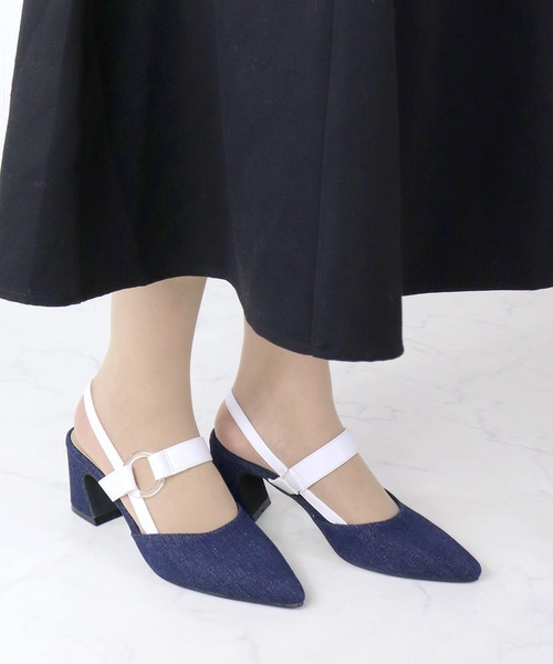 LibertyDoll(リバティードール)の「Liberty doll / ポインテッドトゥ クリアリングバックストラップ ミュールパンプス (1157)(サンダル・レディース・ブラック/アイボリー/ブルー系その他/ベージュ/ホワイト/シルバー・LL/S/M/L)」の13枚目の写真