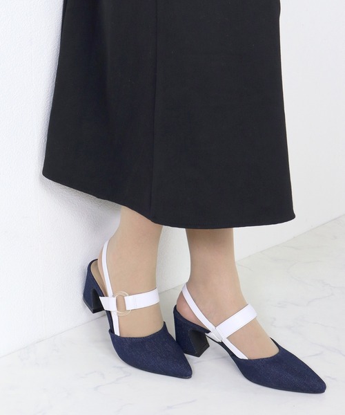 LibertyDoll(リバティードール)の「Liberty doll / ポインテッドトゥ クリアリングバックストラップ ミュールパンプス (1157)(サンダル・レディース・ブラック/アイボリー/ブルー系その他/ベージュ/ホワイト/シルバー・LL/S/M/L)」の12枚目の写真
