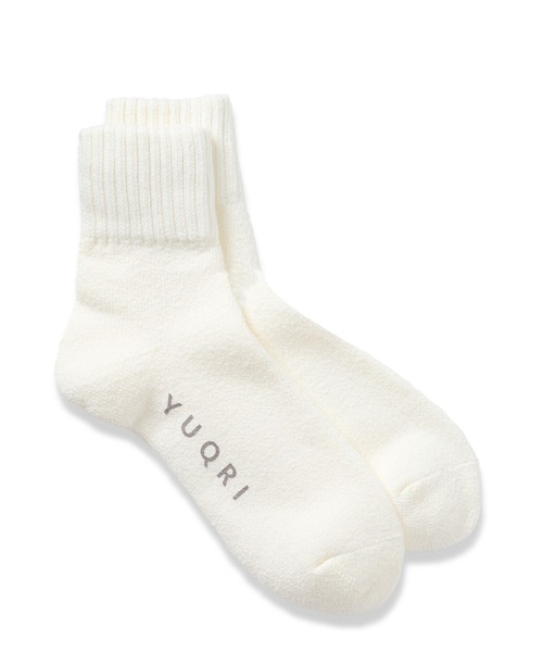 YUQRI(ユクリ)の「【YUQRI】comfy pile double rib(ソックス/靴下・メンズ・ホワイト/ブラック/グレー・25-27CM/22-24cm)」の1枚目の写真
