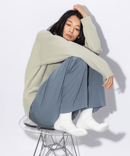 YUQRI(ユクリ)の「【YUQRI】comfy pile double rib(ソックス/靴下・メンズ・ホワイト/ブラック/グレー・25-27CM/22-24cm)」の10枚目の写真