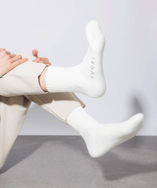 YUQRI(ユクリ)の「【YUQRI】comfy pile double rib(ソックス/靴下・メンズ・ホワイト/ブラック/グレー・25-27CM/22-24cm)」の11枚目の写真