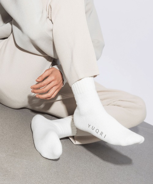 YUQRI(ユクリ)の「【YUQRI】comfy pile double rib(ソックス/靴下・メンズ・ホワイト/ブラック/グレー・25-27CM/22-24cm)」の14枚目の写真