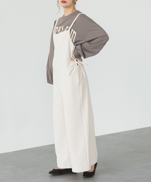 SLURR(スラ―)の「サイドレースアップサロペット(サロペット/オーバーオール・レディース・ブラック/チョコ/その他8・FREE)」の3枚目の写真