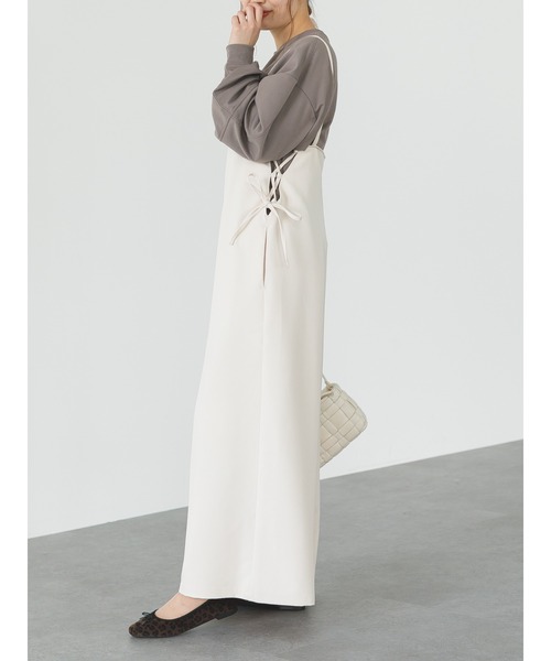 SLURR(スラ―)の「サイドレースアップサロペット(サロペット/オーバーオール・レディース・ブラック/チョコ/その他8・FREE)」の7枚目の写真