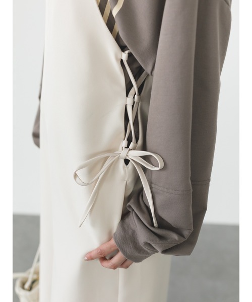 SLURR(スラ―)の「サイドレースアップサロペット(サロペット/オーバーオール・レディース・ブラック/チョコ/その他8・FREE)」の8枚目の写真