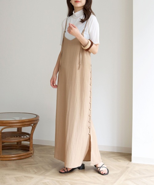 セール Hercloset サイドクルミボタンキャミワンピース ワンピース Her Closet ハークローゼット のファッション通販 Zozotown