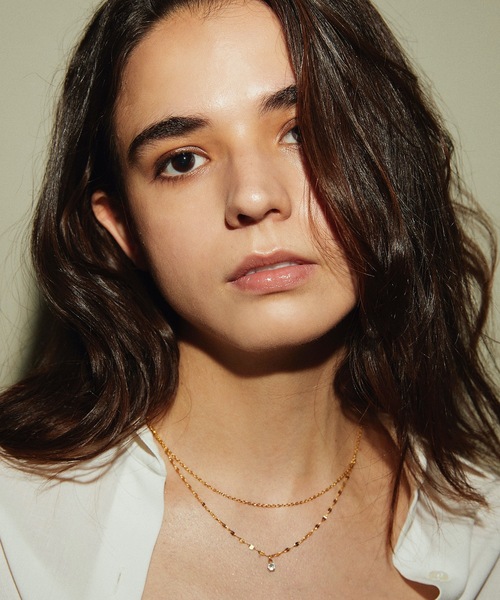 CENE（セネ）の「【CENE】セネ/[ゴールド]ペタルジルコニアネックレス（ネックレス・レディース・ゴールド・FREE）」の2枚目の写真