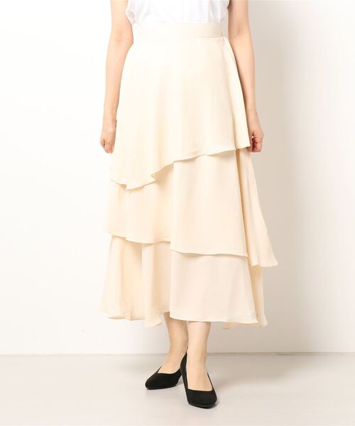 RETRO GIRL（レトロガール）の「アソート柄ティアードスカート（スカート・レディース・ブラック/ベージュ/ホワイト系その他/オレンジ・FREE）」の15枚目の写真