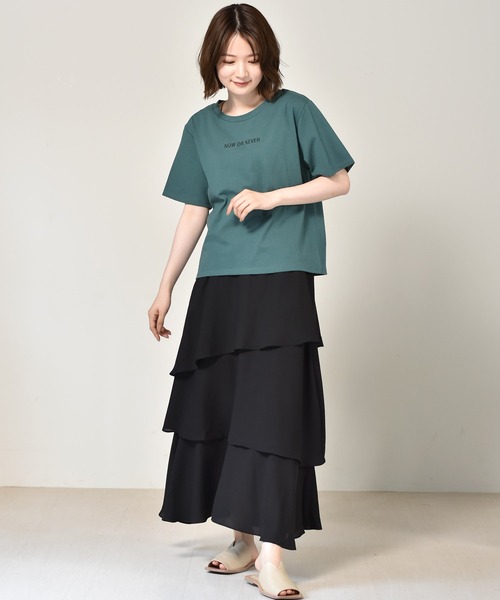 RETRO GIRL（レトロガール）の「アソート柄ティアードスカート（スカート・レディース・ブラック/ベージュ/ホワイト系その他/オレンジ・FREE）」の18枚目の写真