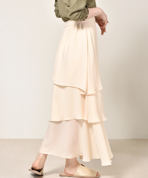 RETRO GIRL（レトロガール）の「アソート柄ティアードスカート（スカート・レディース・ブラック/ベージュ/ホワイト系その他/オレンジ・FREE）」の12枚目の写真