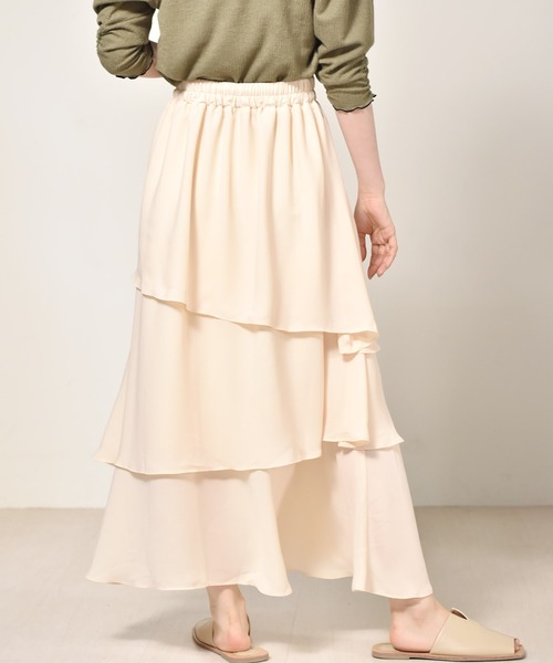 RETRO GIRL（レトロガール）の「アソート柄ティアードスカート（スカート・レディース・ブラック/ベージュ/ホワイト系その他/オレンジ・FREE）」の19枚目の写真