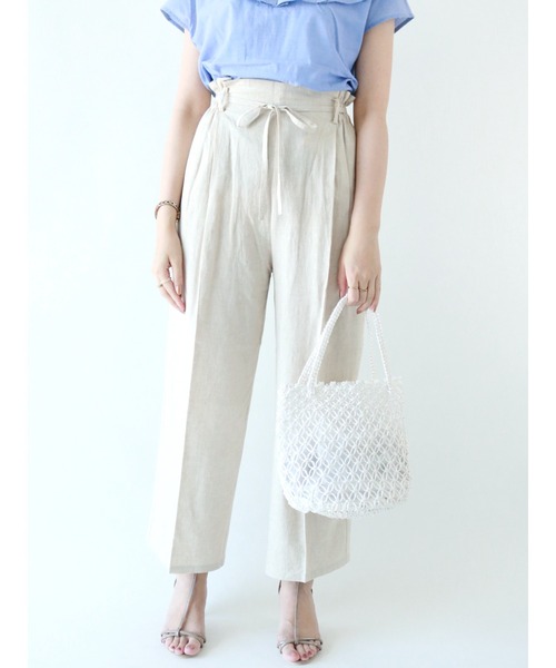Te chichi（テチチ）の「レーヨンリネンイージーワイドパンツ（その他パンツ・レディース・ベージュ/ネイビー/ブラウン・ﾌﾘ-）」の3枚目の写真