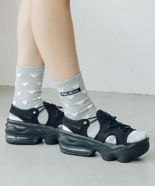 MILKFED.(ミルクフェド)の「BAR AND HEART PATTERN SOCKS SET(ソックス/靴下・レディース・アッシュ/レッド/ライトパープル/ブラック・ONE SIZE)」の1枚目の写真