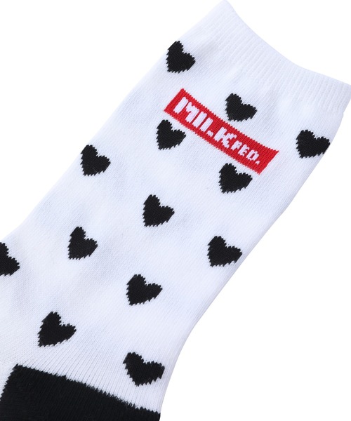MILKFED.(ミルクフェド)の「BAR AND HEART PATTERN SOCKS SET(ソックス/靴下・レディース・アッシュ/レッド/ライトパープル/ブラック・ONE SIZE)」の16枚目の写真