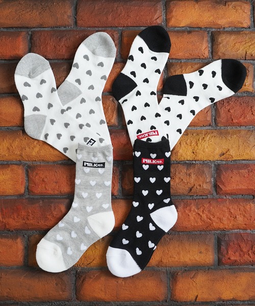 MILKFED.(ミルクフェド)の「BAR AND HEART PATTERN SOCKS SET(ソックス/靴下・レディース・アッシュ/レッド/ライトパープル/ブラック・ONE SIZE)」の22枚目の写真