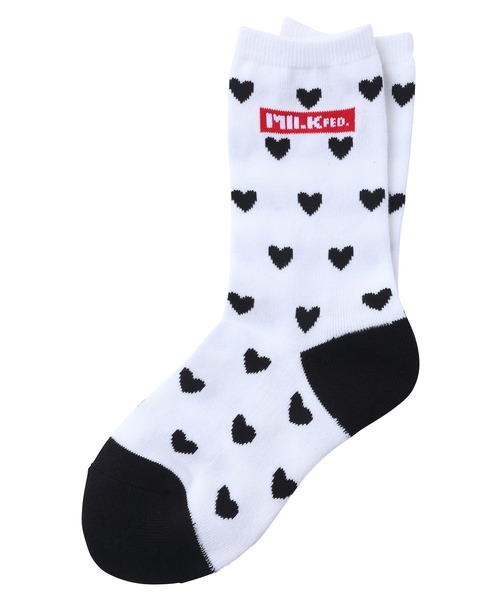 MILKFED.(ミルクフェド)の「BAR AND HEART PATTERN SOCKS SET(ソックス/靴下・レディース・アッシュ/レッド/ライトパープル/ブラック・ONE SIZE)」の12枚目の写真