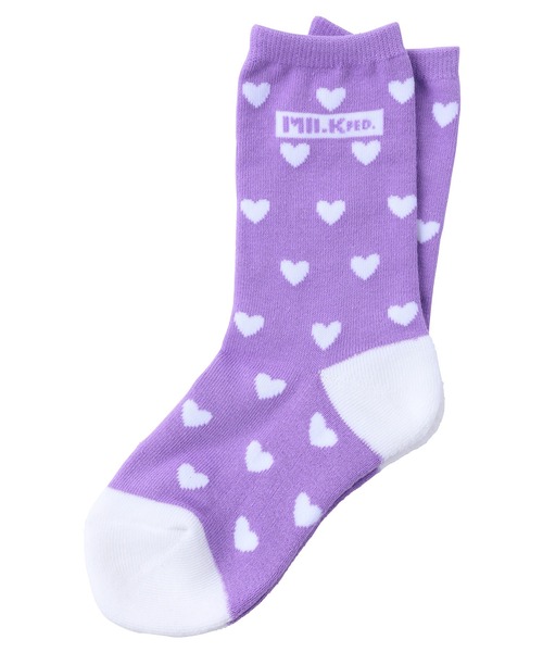 MILKFED.(ミルクフェド)の「BAR AND HEART PATTERN SOCKS SET(ソックス/靴下・レディース・アッシュ/レッド/ライトパープル/ブラック・ONE SIZE)」の6枚目の写真