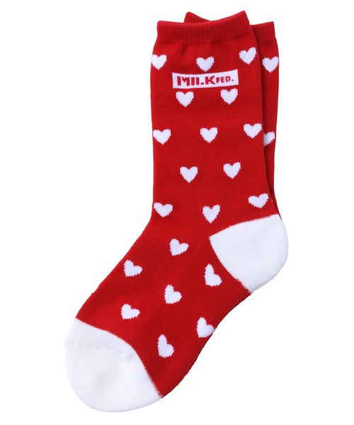 MILKFED.(ミルクフェド)の「BAR AND HEART PATTERN SOCKS SET(ソックス/靴下・レディース・アッシュ/レッド/ライトパープル/ブラック・ONE SIZE)」の8枚目の写真