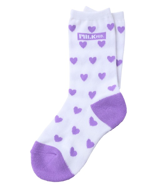 MILKFED.(ミルクフェド)の「BAR AND HEART PATTERN SOCKS SET(ソックス/靴下・レディース・アッシュ/レッド/ライトパープル/ブラック・ONE SIZE)」の5枚目の写真