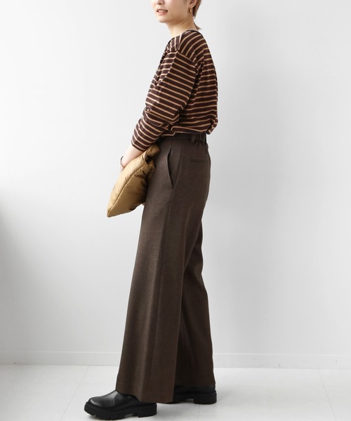 JOURNAL STANDARD relume(ジャーナルスタンダード レリューム)の「フロントスリットボーダープルオーバー◆(Tシャツ/カットソー・レディース・ブラック/ブラウン・FREE)」の12枚目の写真