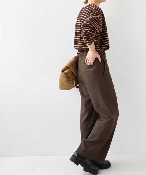 JOURNAL STANDARD relume(ジャーナルスタンダード レリューム)の「フロントスリットボーダープルオーバー◆(Tシャツ/カットソー・レディース・ブラック/ブラウン・FREE)」の13枚目の写真