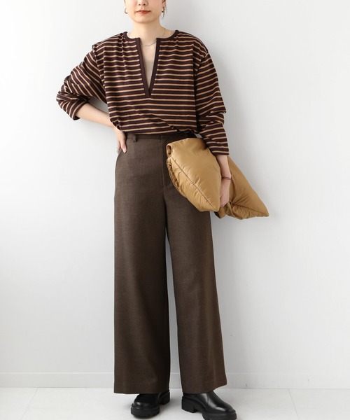 JOURNAL STANDARD relume(ジャーナルスタンダード レリューム)の「フロントスリットボーダープルオーバー◆(Tシャツ/カットソー・レディース・ブラック/ブラウン・FREE)」の10枚目の写真