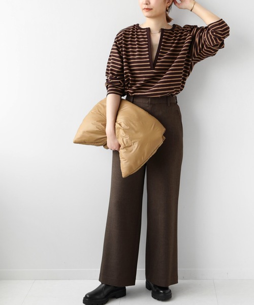 JOURNAL STANDARD relume(ジャーナルスタンダード レリューム)の「フロントスリットボーダープルオーバー◆(Tシャツ/カットソー・レディース・ブラック/ブラウン・FREE)」の11枚目の写真