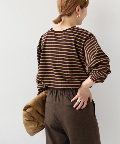 JOURNAL STANDARD relume(ジャーナルスタンダード レリューム)の「フロントスリットボーダープルオーバー◆(Tシャツ/カットソー・レディース・ブラック/ブラウン・FREE)」の16枚目の写真
