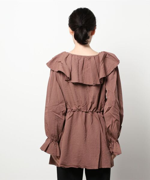 RETRO GIRL（レトロガール）の「フリル襟チュニックブラウス（シャツ/ブラウス・レディース・ブラック/ピンク/ライトベージュ・FREE）」の18枚目の写真